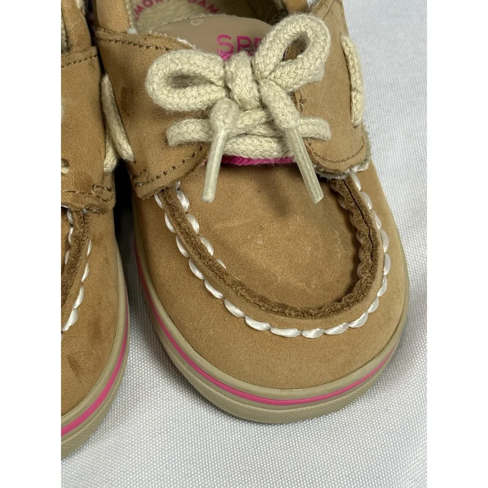 Sperry Top-Siders Intrepid Crib Jr. Pink & Teal Striped Fabric Infant 3M Leather